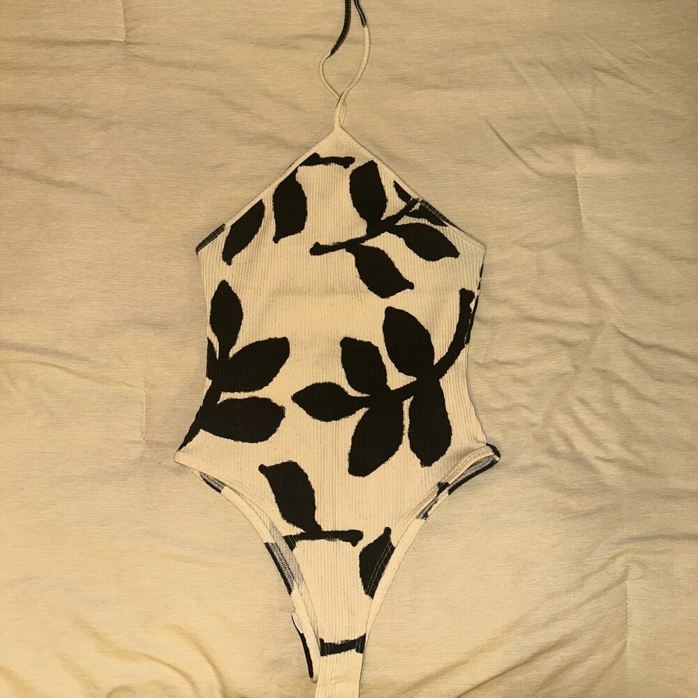 Zara Printed Halter Neck Bodysuit